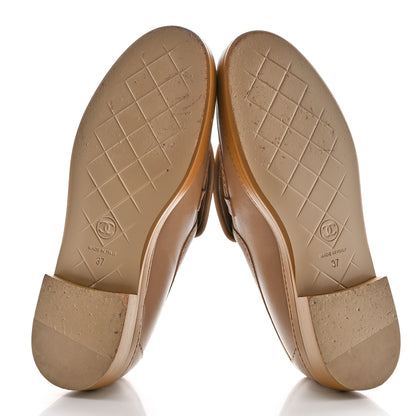Chanel Lambskin Quilted CC Turnlock Loafers 37 Beige 5 of 9