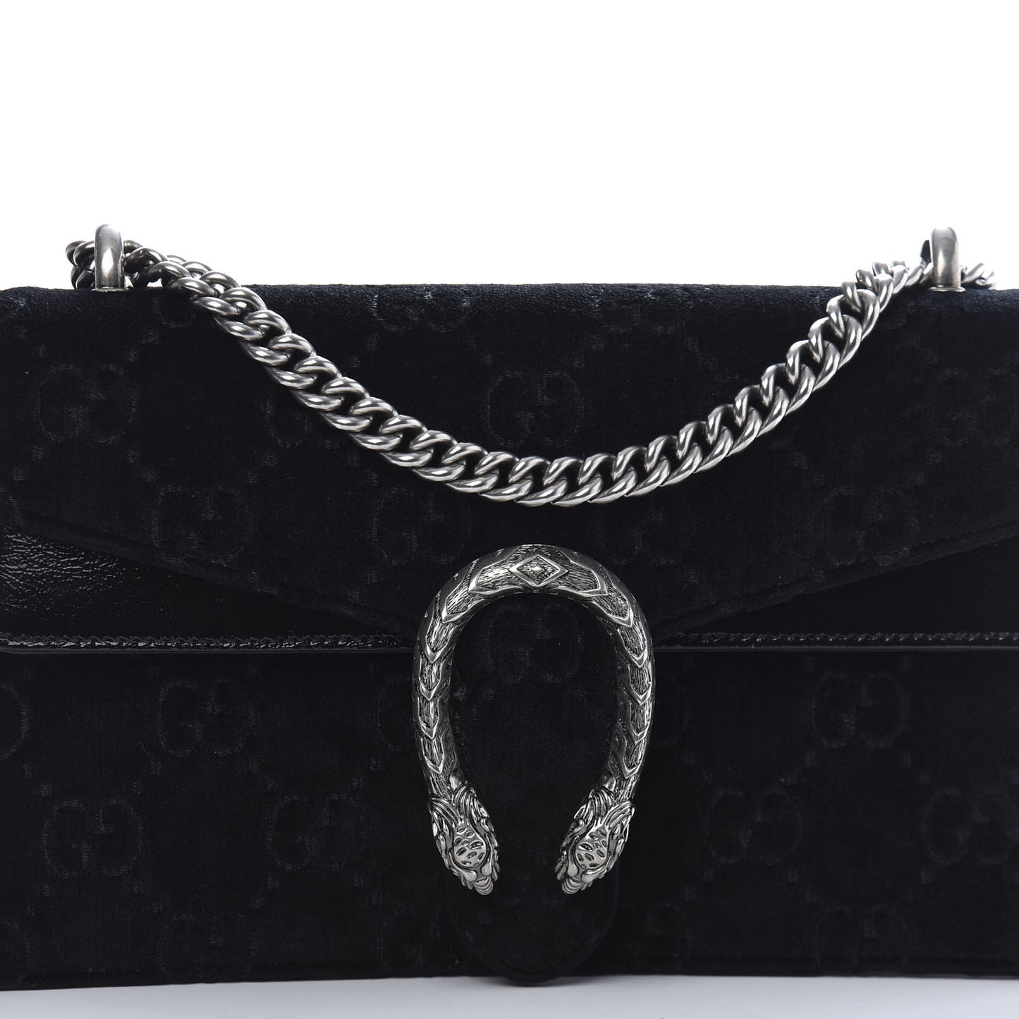Velvet GG Monogram Small Dionysus Shoulder Bag Black