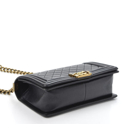 Chanel Lambskin Quilted Medium Boy Flap Pearly Black 3 of 10