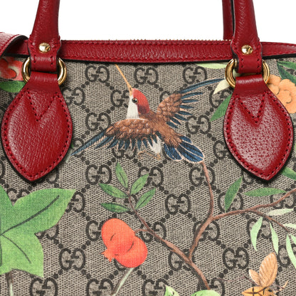 Gucci GG Supreme Monogram Tian Small Boston Beige Multicolor Red 8 of 10
