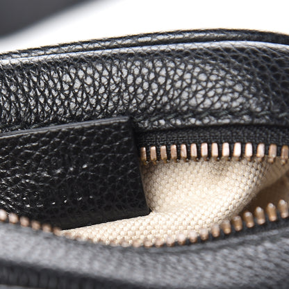 Gucci Grained Calfskin Mini Logo Messenger Bag Black 7 of 10