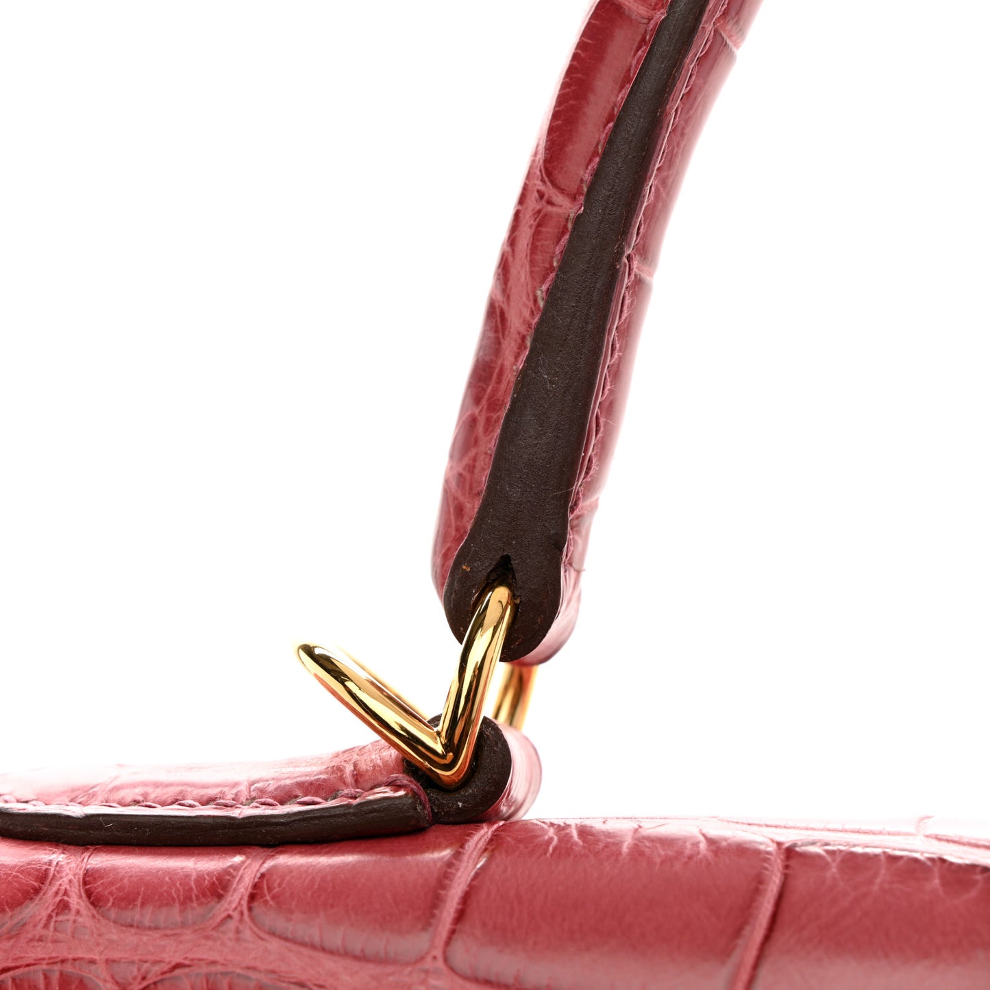 Matte Alligator Kelly Retourne 35 Rose De Bois