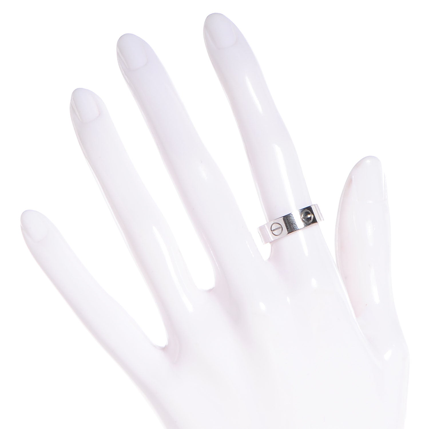 Cartier 18K White Gold 5.5mm LOVE Ring 52 6 2 of 4