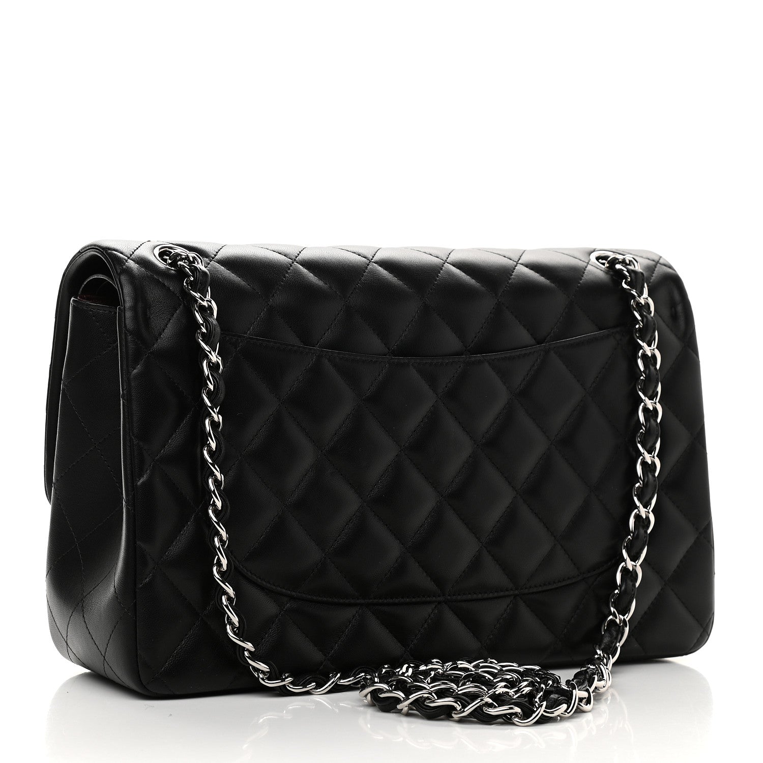 Chanel Lambskin Quilted Jumbo Double Flap Black 3 of 9