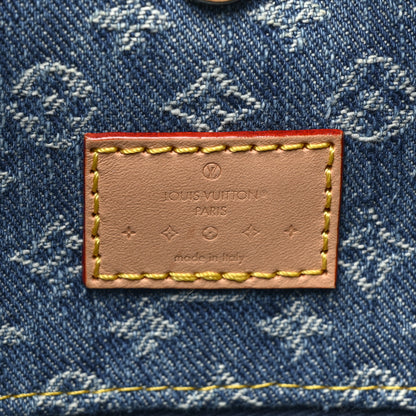 Louis Vuitton Monogram Denim CarryAll MM Blue 7 of 12