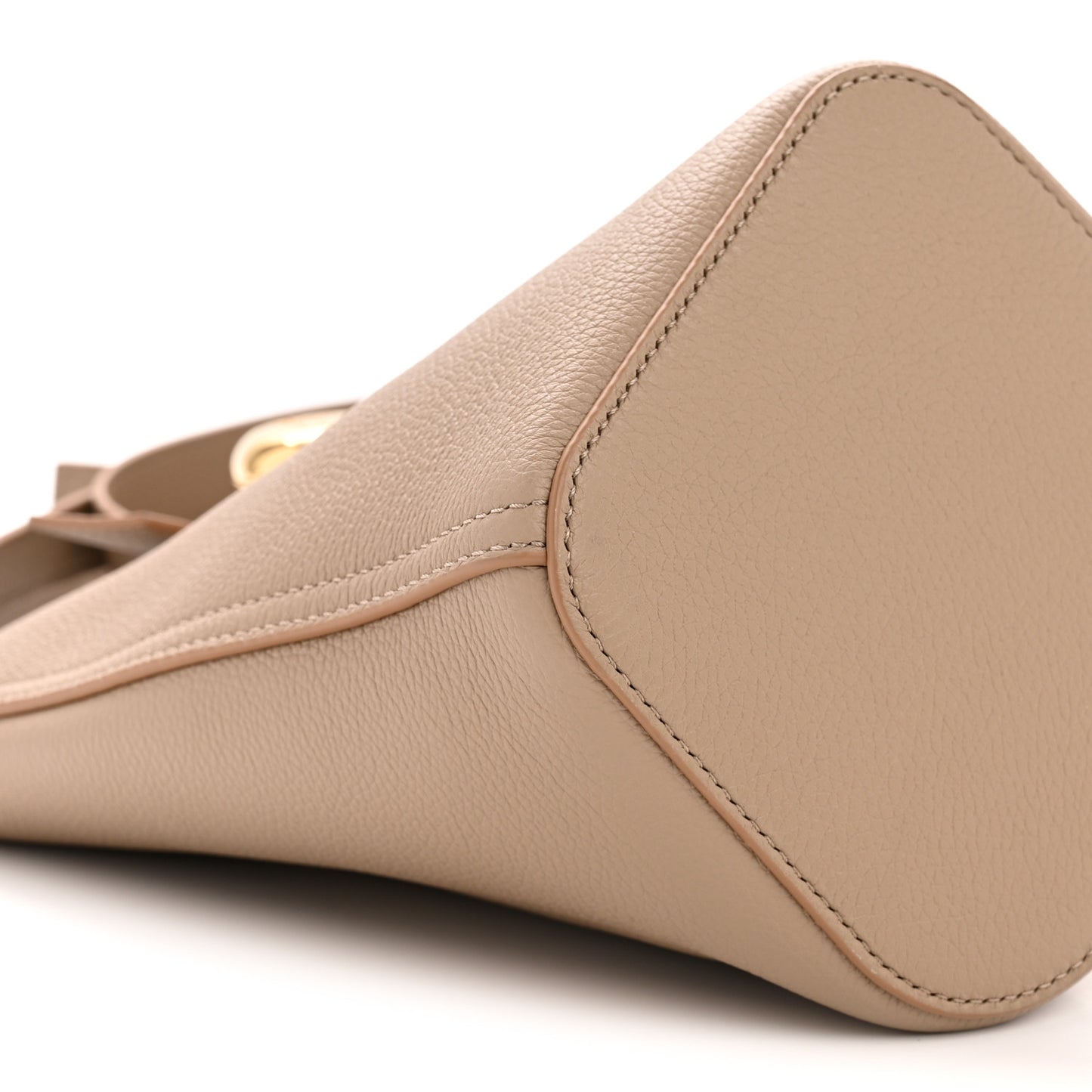 Soft Grained Calfskin Mini Pebble Bucket Bag Oak