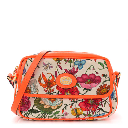 Gucci Canvas Flora Floral Shoulder Bag White Orange Fluo 1 of 12