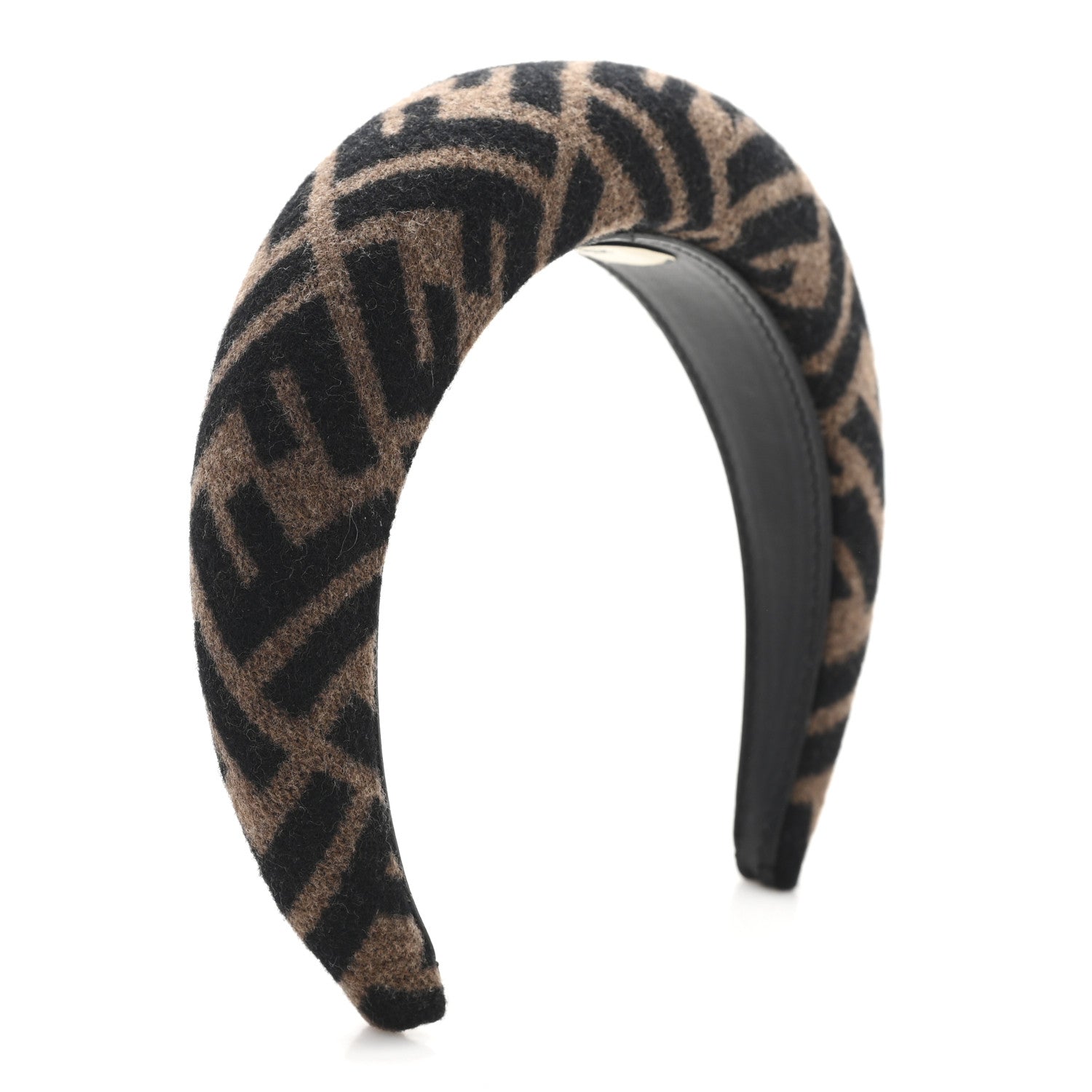 Fendi Wool Cashmere FF Logo Headband Tobacco 4 of 5