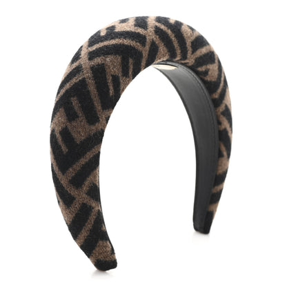 Fendi Wool Cashmere FF Logo Headband Tobacco 4 of 5