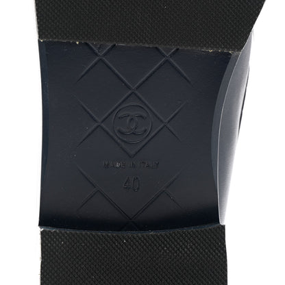 Chanel Lambskin Quilted CC Turnlock Loafers 40 Navy 8 of 13