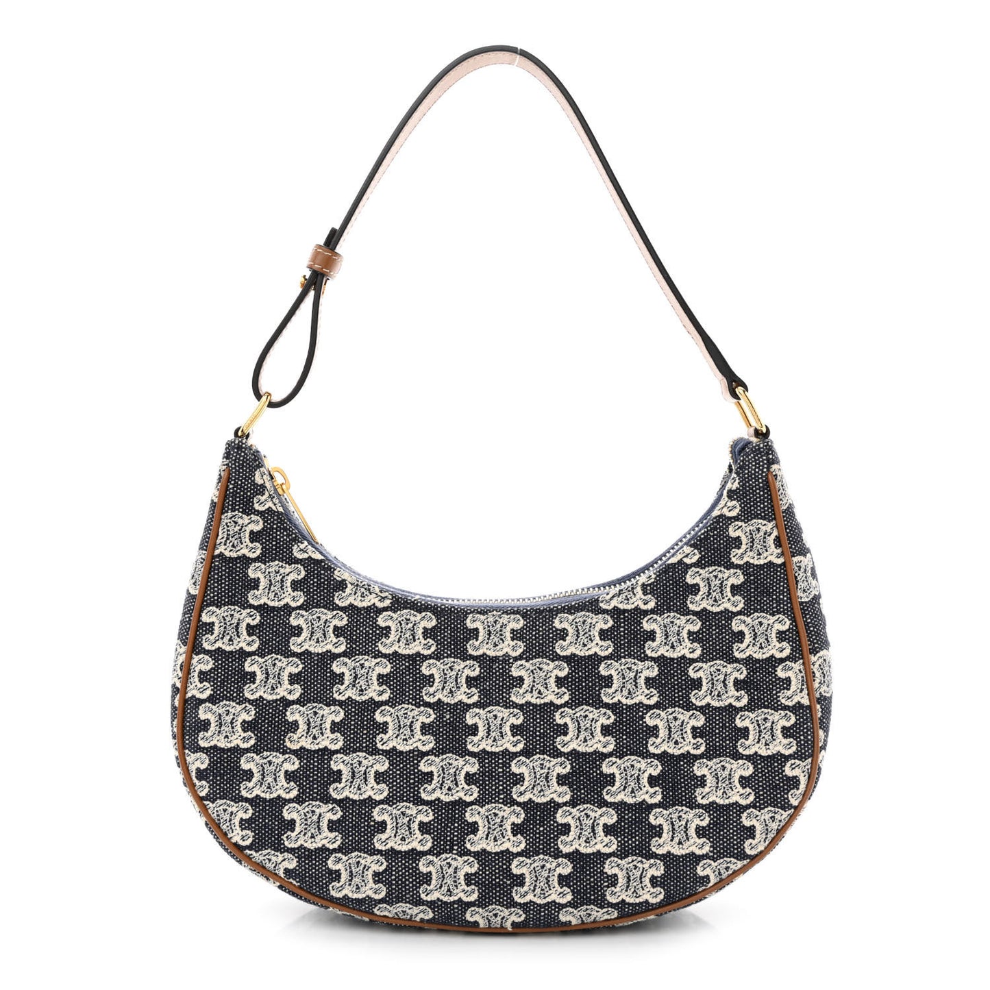 Canvas Calfskin Ava Triomphe Shoulder Bag Blue