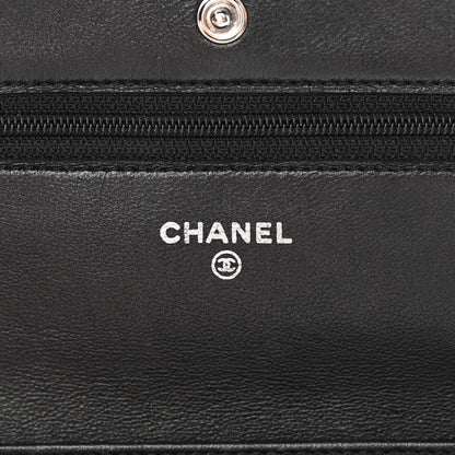 Chanel Lambskin Quilted Wallet On Chain WOC Black 5 of 14