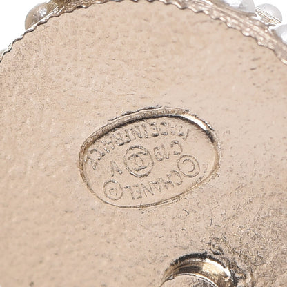 Chanel Pearl CC Dangle Earrings Gold 3 of 5