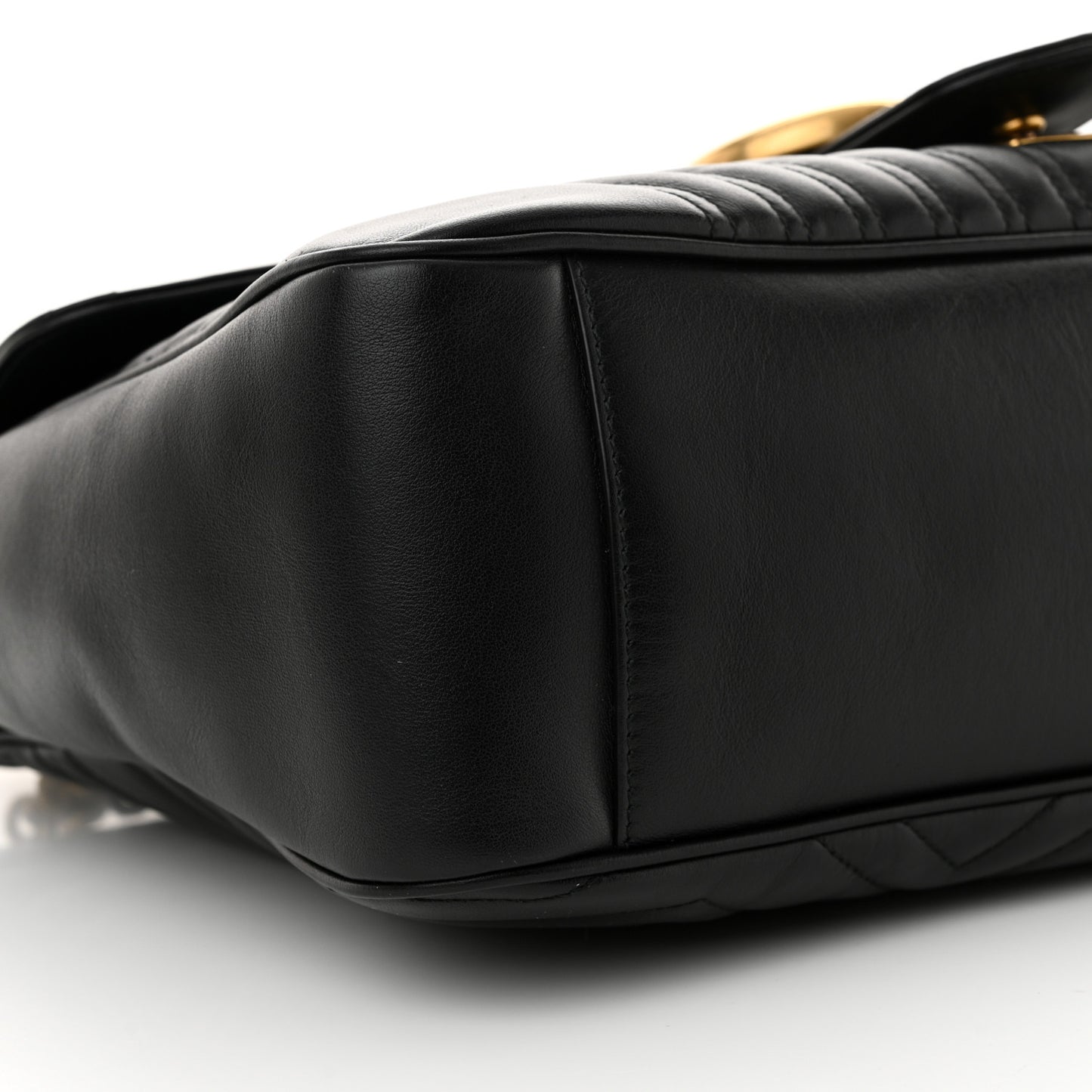 Calfskin Matelasse Large GG Marmont Shoulder Bag Black