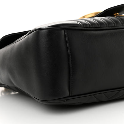 Gucci Calfskin Matelasse Large GG Marmont Shoulder Bag Black 9 of 12