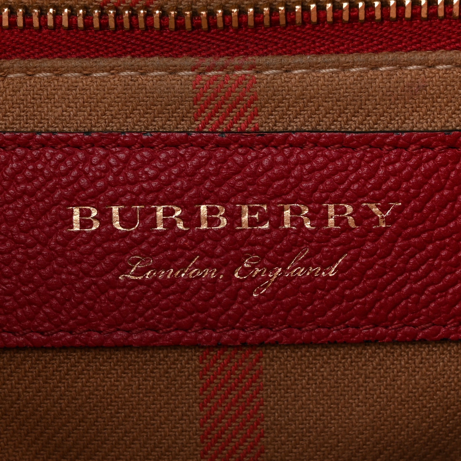 Burberry Soft Grain Calfskin Small Buckle Tote Parade Red 6 of 12