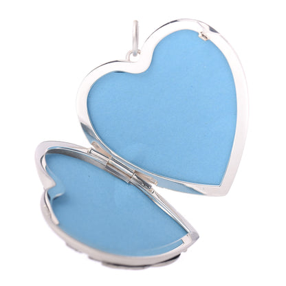 Tiffany Sterling Silver Large Ziegfeld Daisy Heart Locket Pendant 3 of 4