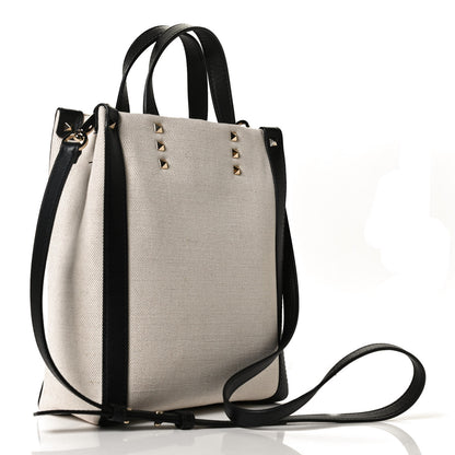 Valentino Garavani Canvas VLTN Print Tote Black Ivory 3 of 11