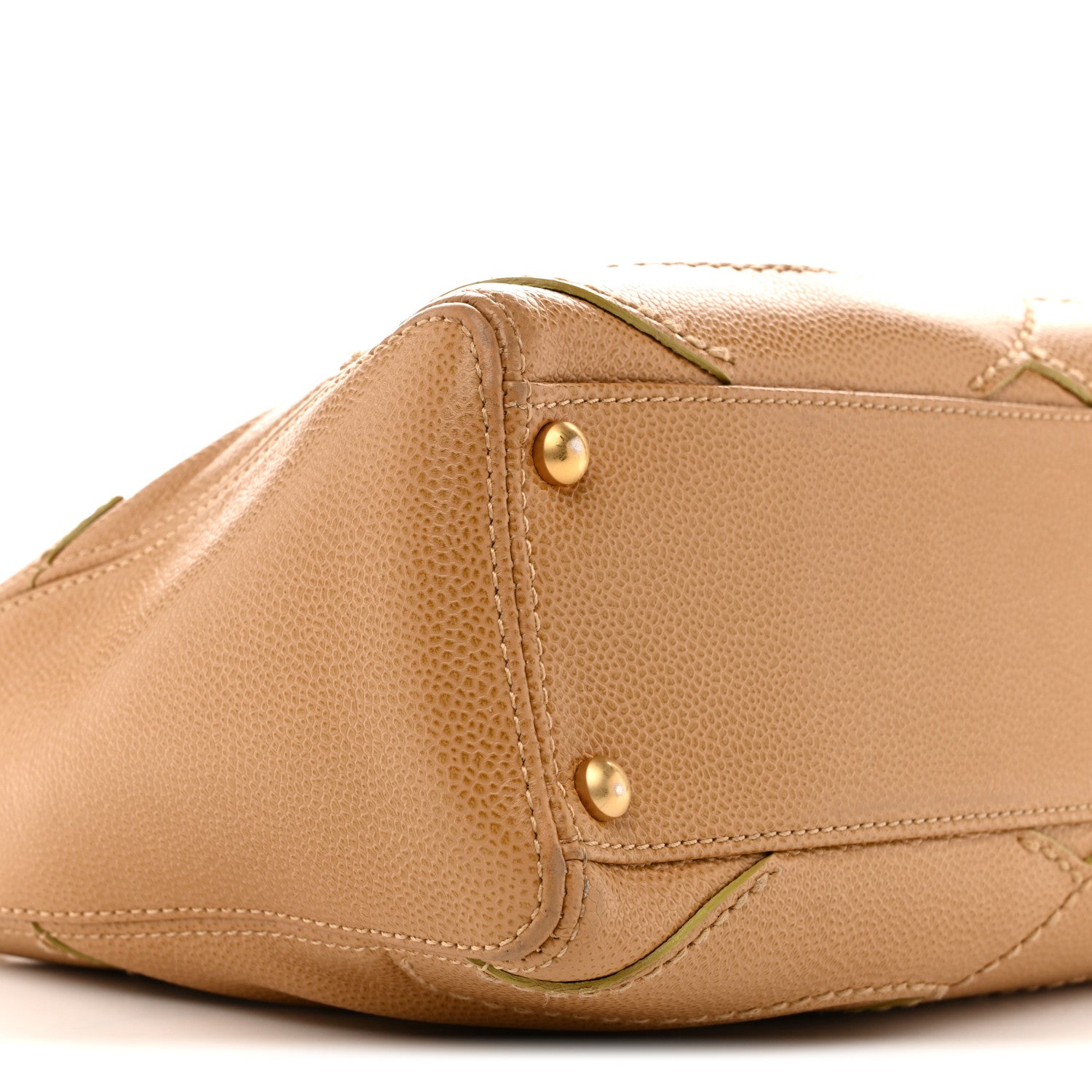Chanel Caviar CC Stitched Shoulder Bag Beige 9 of 12