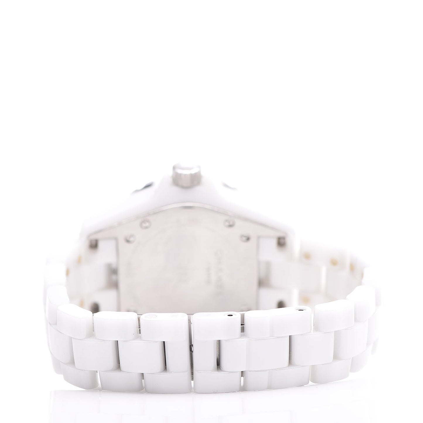 Stainless Steel Ceramic Diamond 33mm J12 Quartz Watch White
