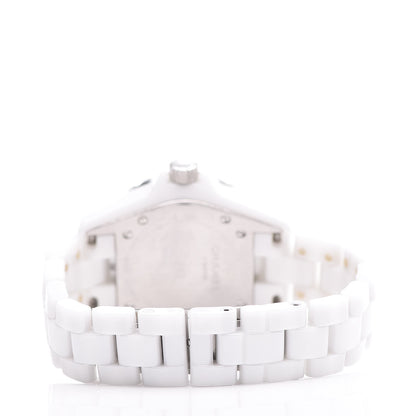 Chanel Stainless Steel Ceramic Diamond 33mm J12 Quartz Watch White 10 of 12