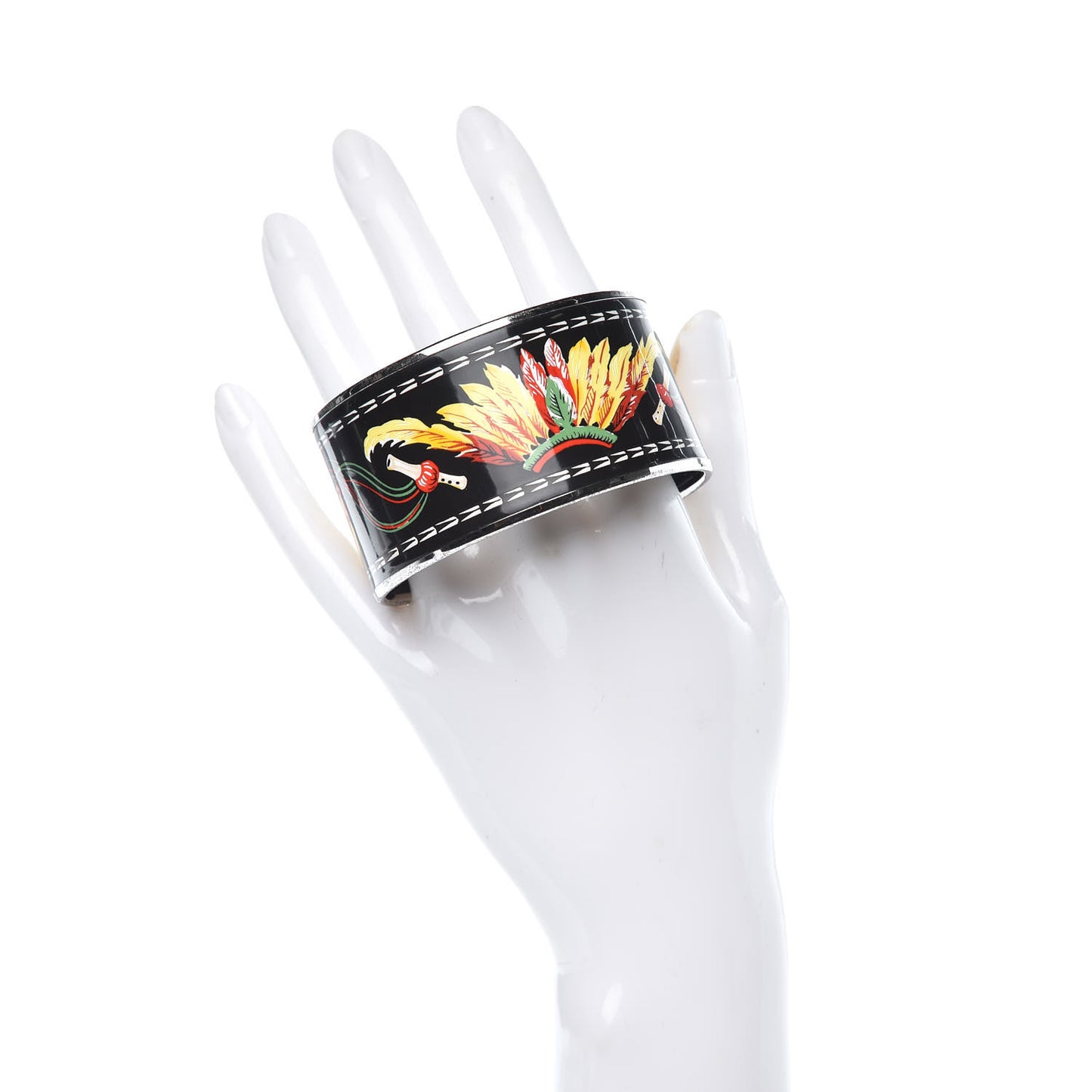 Enamel Printed Extra Wide Brazil Bracelet 62