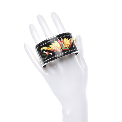 Hermes Enamel Printed Extra Wide Brazil Bracelet 62 2 of 6