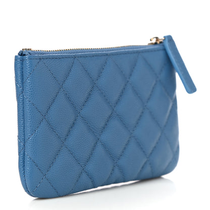 Chanel Caviar Quilted Small Cosmetic Case Blue 3 of 11
