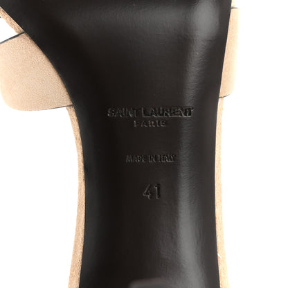 Saint Laurent Suede Tribute 85 Slide Sandals 41 Sand 8 of 10