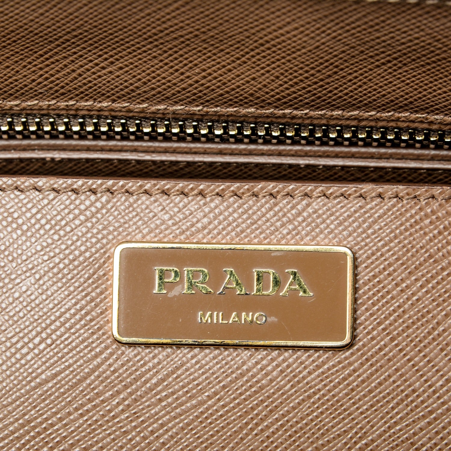 Prada Saffiano Lux Colorblock Medium Galleria Double Zip Tote Nocciolo Visone 6 of 7