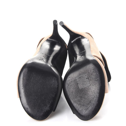 Louis Vuitton Suede Pumps 36 Black Nude 5 of 11