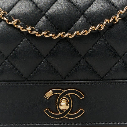 Chanel Sheepskin Quilted Medium Vintage Mademoiselle Flap Black 9 of 11
