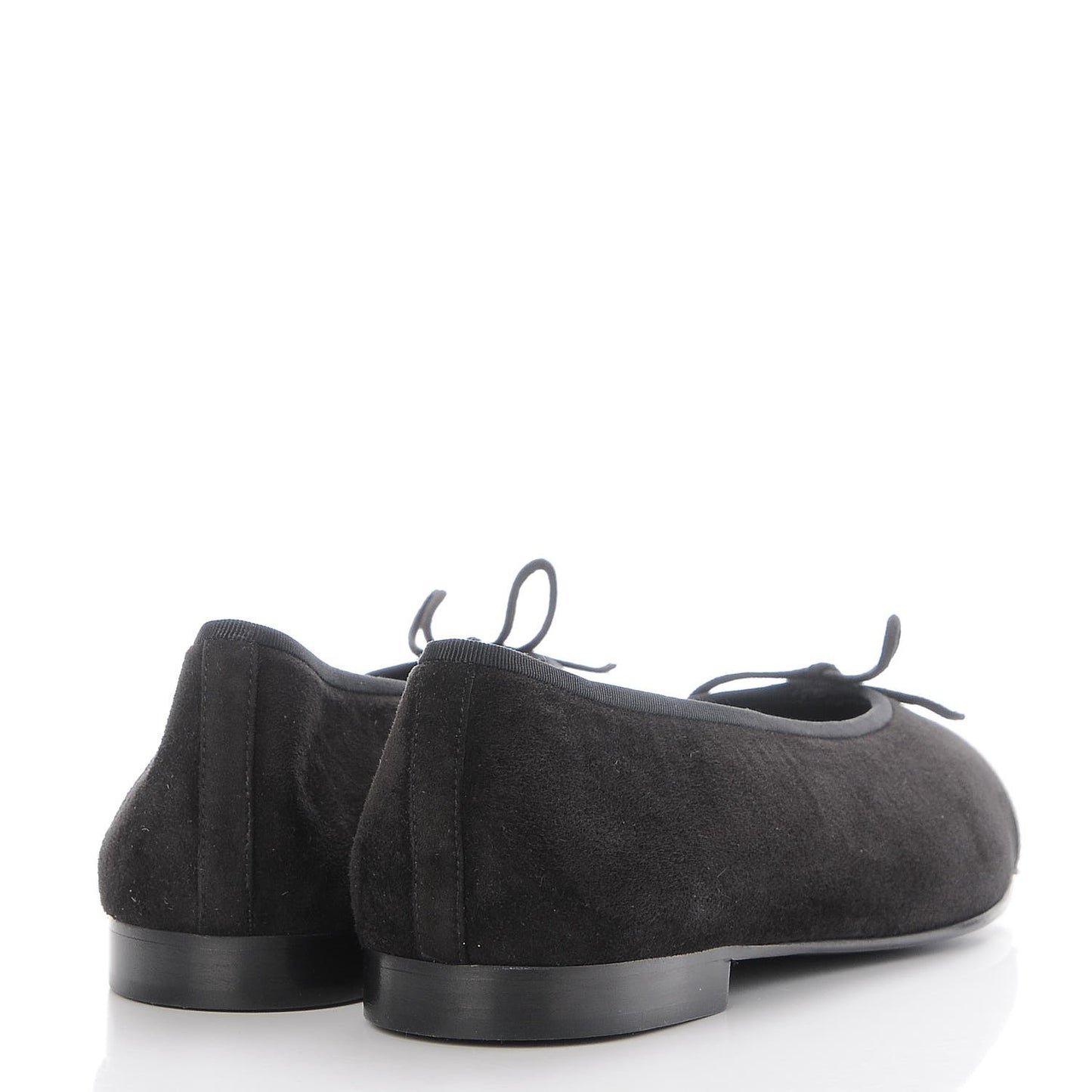 Kid Suede Hologram Cap Toe CC Ballerina Flats 41.5 Black White