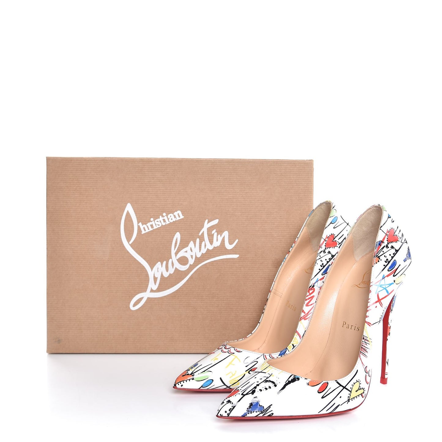 Patent Loubitag So Kate 120 Pumps 37 White Multi