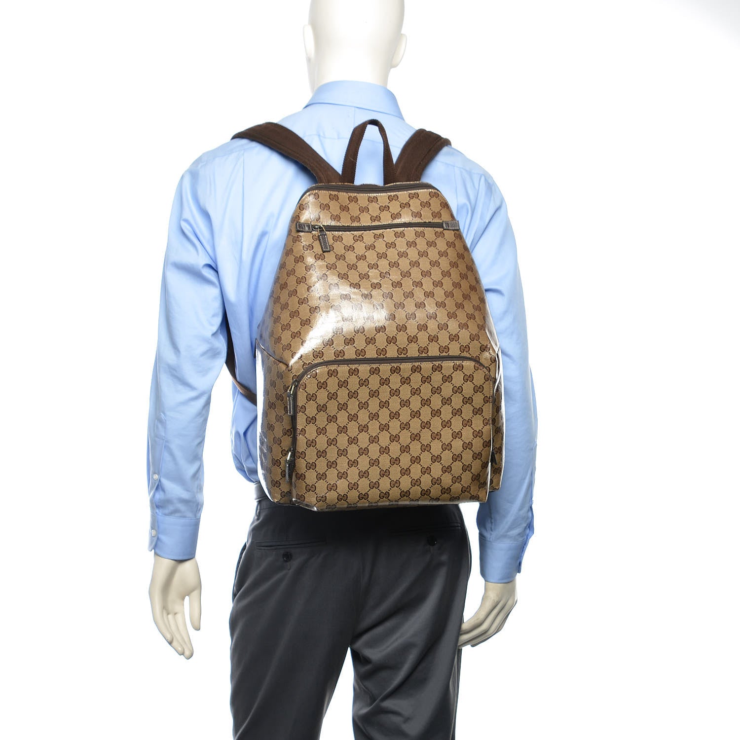 Gucci Crystal Monogram Backpack Dark Brown 2 of 15