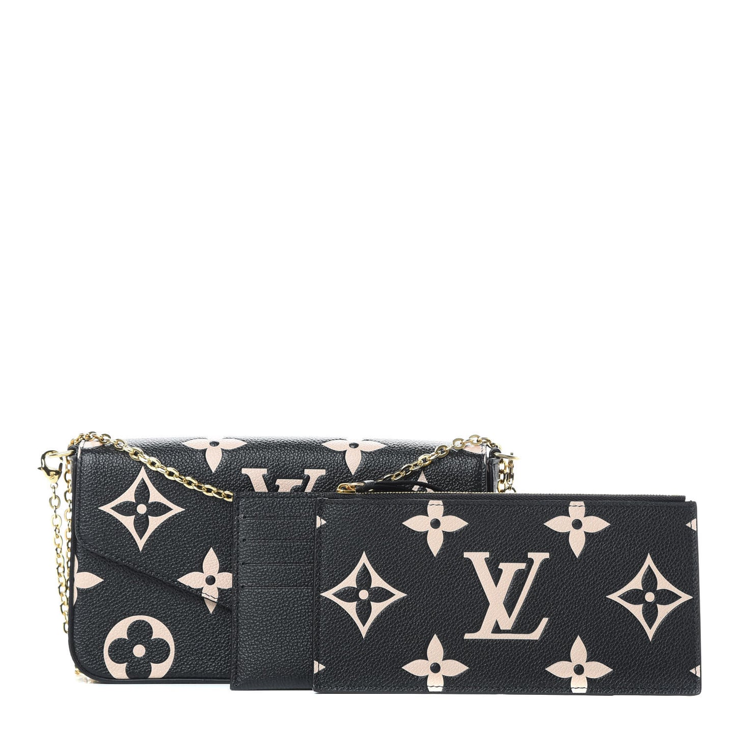 Empreinte Monogram Giant Crafty Pochette Felicie Black Creme