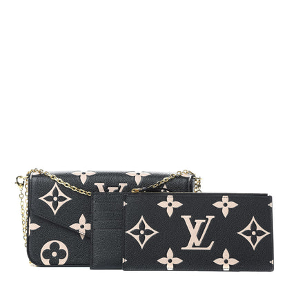 Louis Vuitton Empreinte Monogram Giant Crafty Pochette Felicie Black Creme 2 of 13