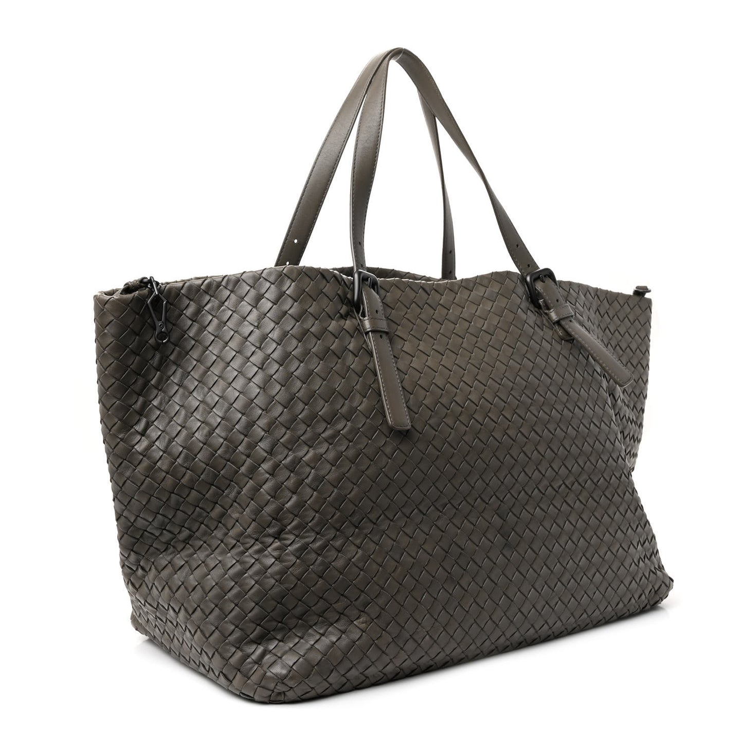 Nappa Intrecciato Large Seamless Tote  Taupe Grey