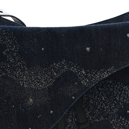 Christian Dior X PETER DOIG Denim Printed Saddle Soft Bag Black Multicolor 7 of 9
