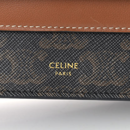 Celine Triomphe Canvas Lambskin Wallet On Strap Tan 7 of 11