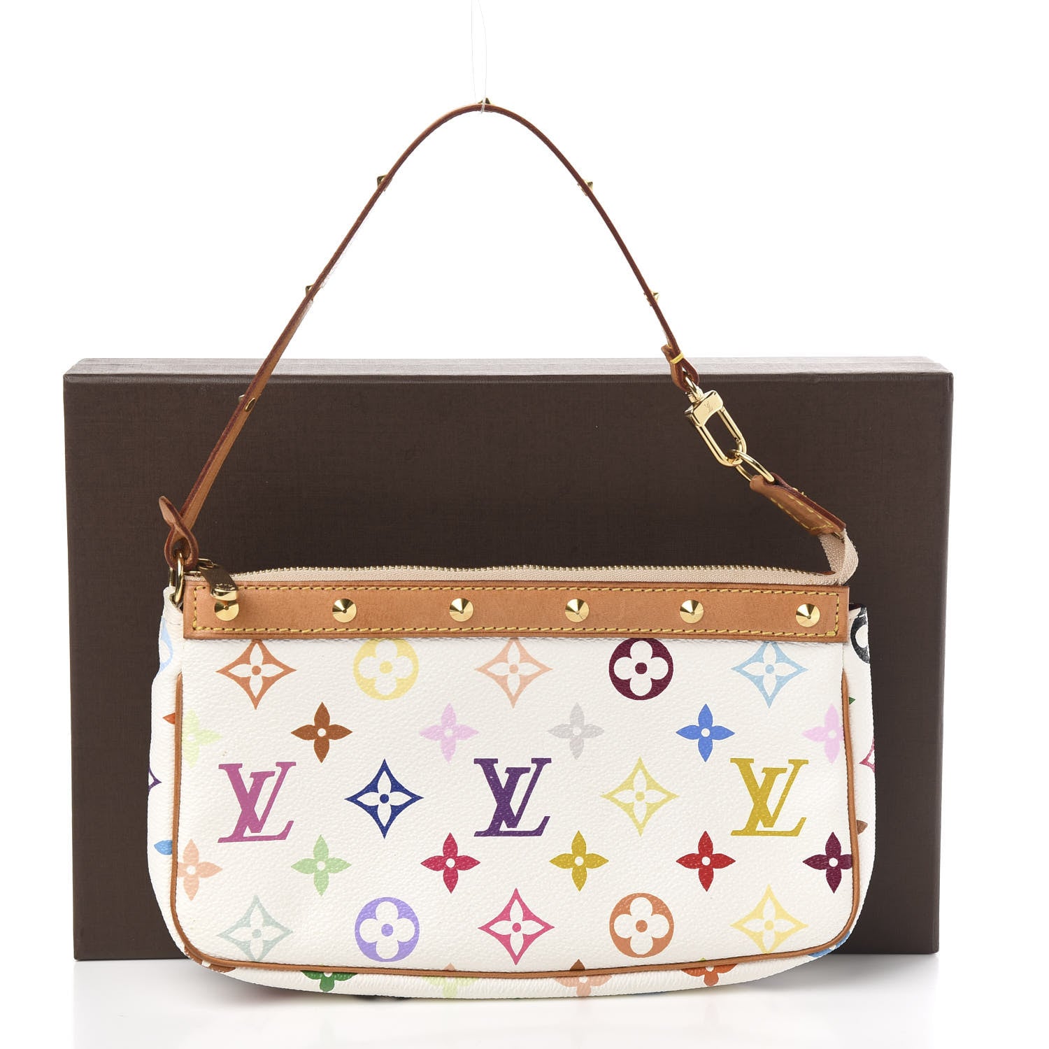 Louis Vuitton Monogram Multicolor Pochette Accessories White 9 of 9