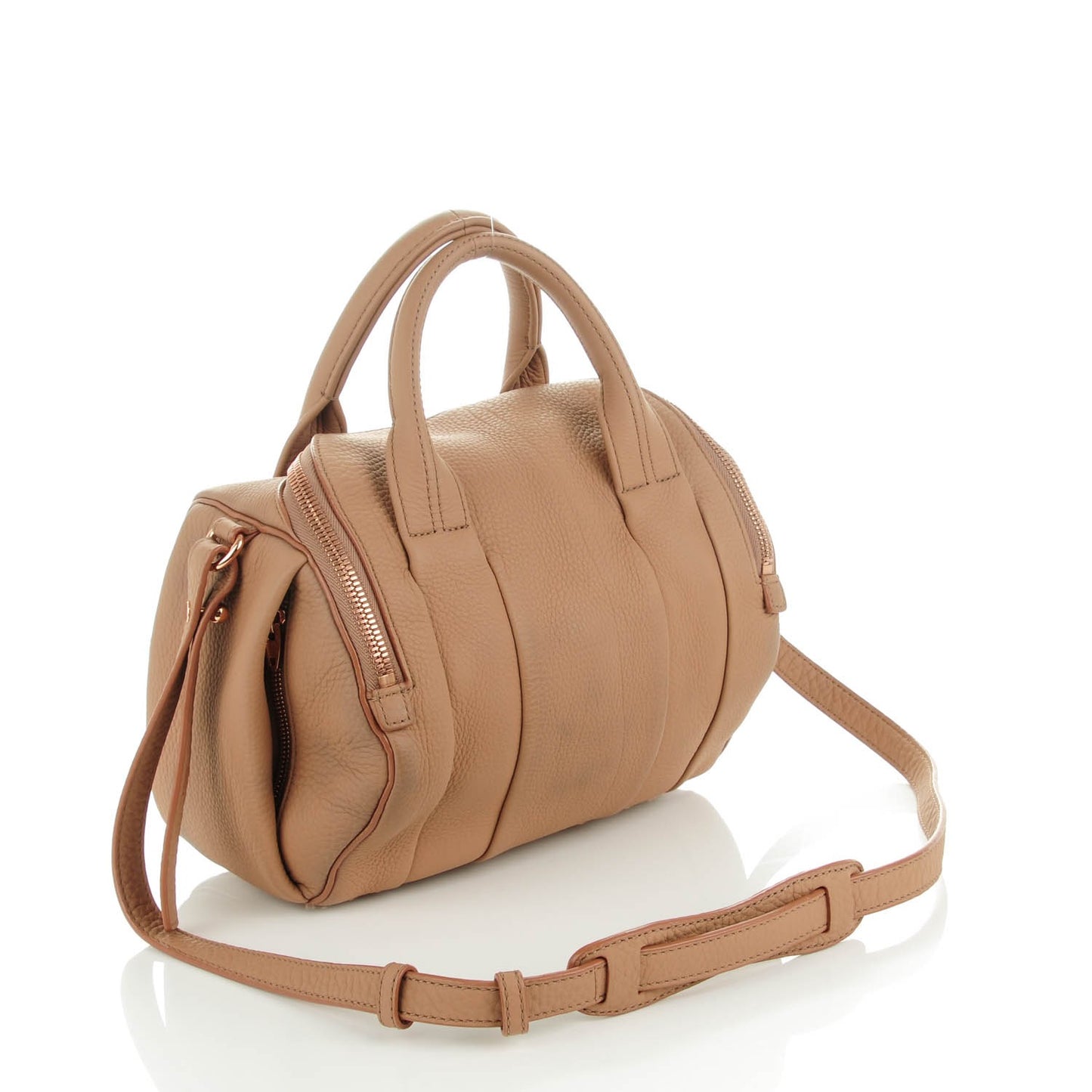 Pebbled Lambskin Rockie Truffle Rose Gold Hardware