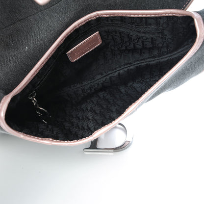 Christian Dior Patent Denim Jeans Saddle Bag Grey Pink 5 of 8