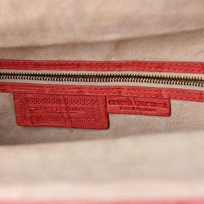 Nancy Gonzalez Crocodile Foldover Clutch Red 5 of 7
