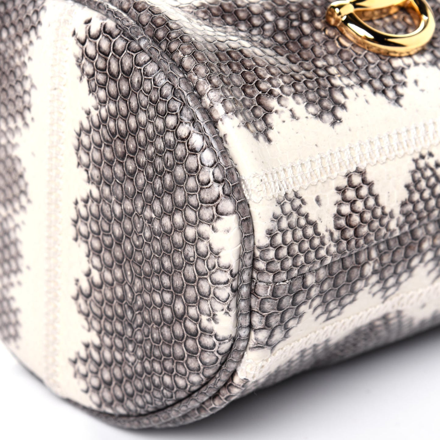 Snakeskin Mini Zumi Bucket Bag Grey