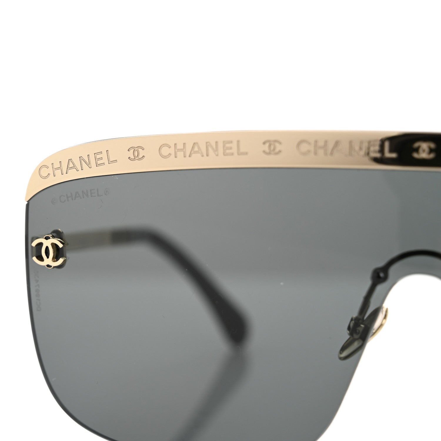 Chanel Metal Shield Sunglasses 71507 Gold 7 of 9