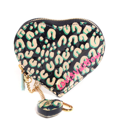 Louis Vuitton Vernis Leopard Coeur Heart Coin Purse Blue Infini 1 of 7