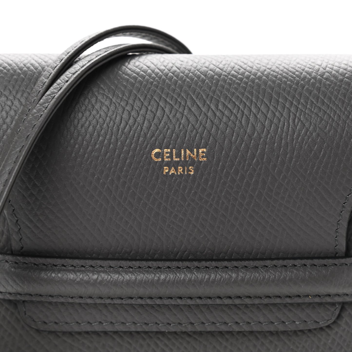 Grained Calfskin Phone Pouch With Flap
