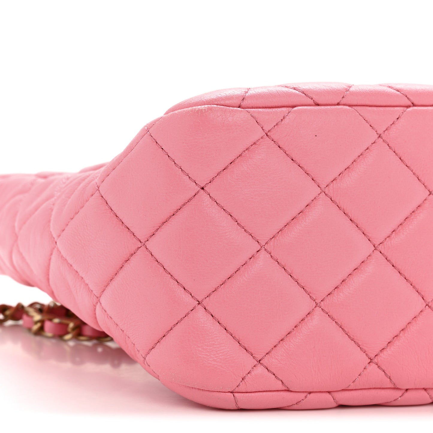 Lambskin Quilted Small Pearl Crush Hobo Pink