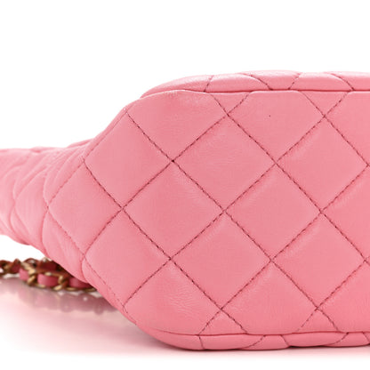 Chanel Lambskin Quilted Small Pearl Crush Hobo Pink 9 of 13